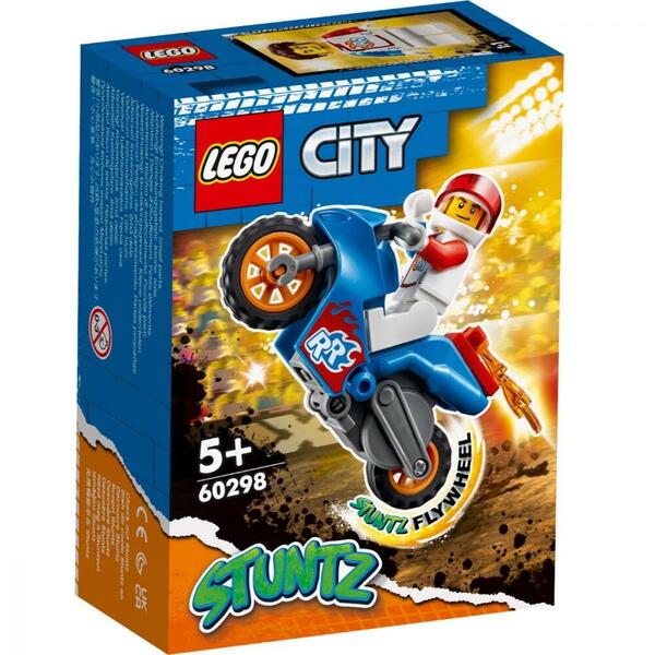 LEGO Motocicleta de cascadorie-racheta 60298, 14 piese