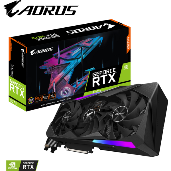 Placa video Gigabyte GeForce RTX 3070 AORUS MASTER LHR 8GB GDDR6 256 Bit