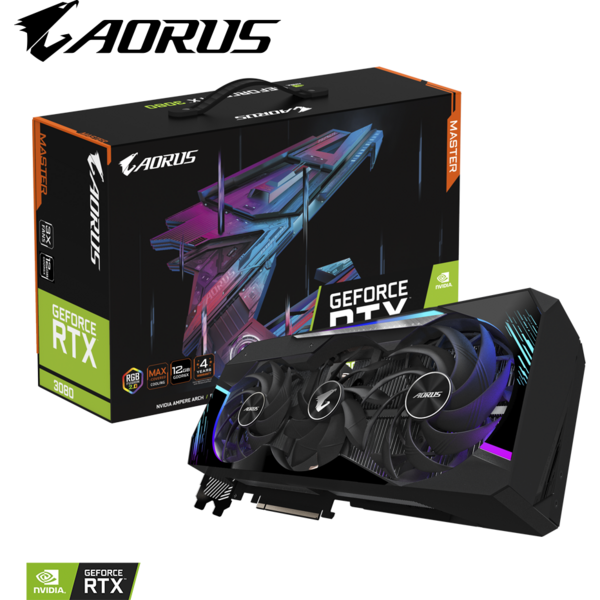 Placa video Gigabyte GeForce RTX 3080 AORUS MASTER LHR 12GB GDDR6 256 Bit