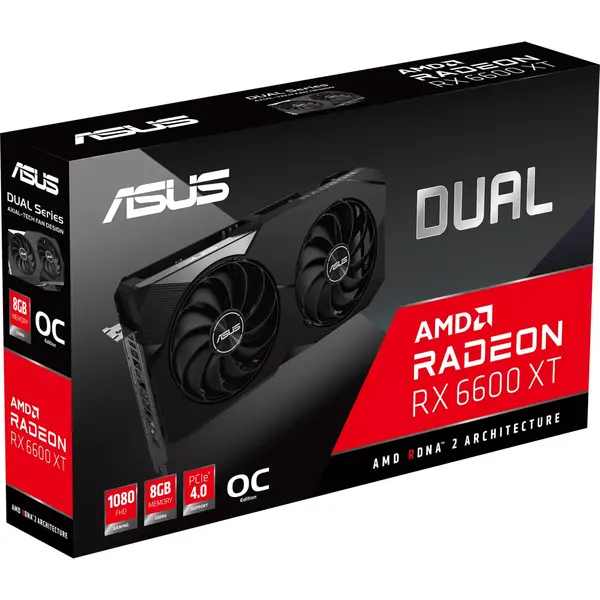 Placa video Asus Radeon RX 6600 XT DUAL O8G 8GB GDDR6 128 Bit