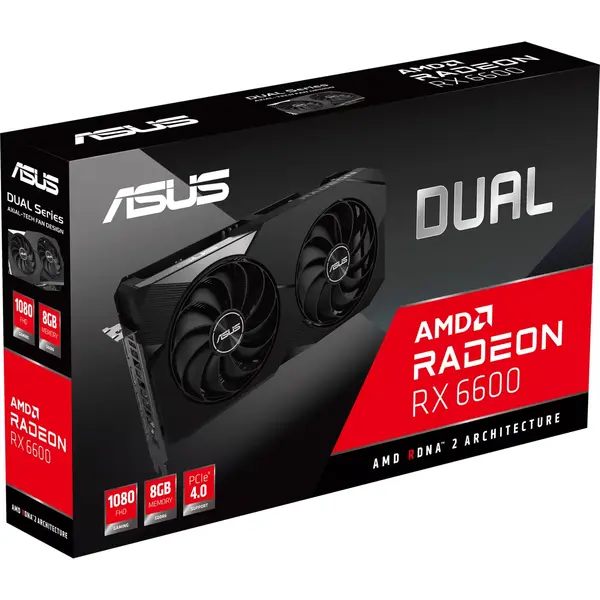 Placa video Asus Radeon RX 6600 DUAL 8G 8GB GDDR6 128 Bit v3