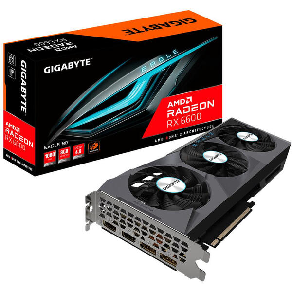 Placa video Gigabyte Radeon RX 6600 EAGLE 8GB GDDR6 1‎28 Bit