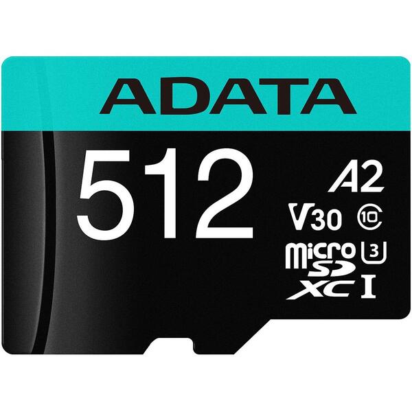 A-DATA Premier Pro MicroSDXC, 512GB, Clasa 10 + Adaptor