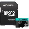 A-DATA Premier Pro MicroSDXC, 64GB, Clasa 10 + Adaptor