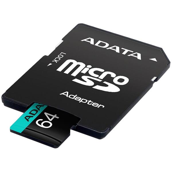 A-DATA Premier Pro MicroSDXC, 64GB, Clasa 10 + Adaptor