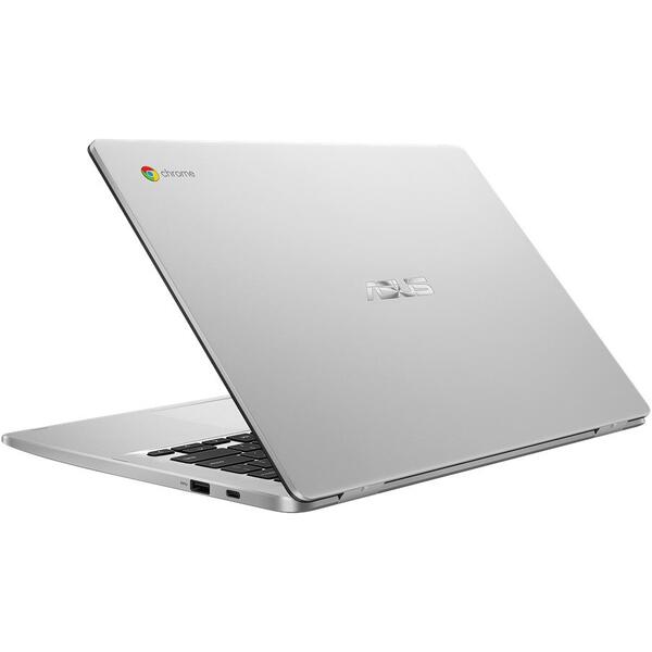 Laptop Asus Chromebook C423NA, 14 inchi FHD Touch, Intel Celeron N3350, 4GB DDR4, 64GB eMMC, GMA HD 500, Chrome OS, Silver