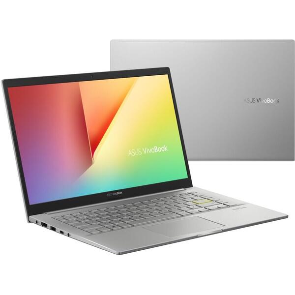 Laptop Asus VivoBook 14 K413EA, 14 inch FHD, Intel Core i5-1135G7, 8GB DDR4, 512GB SSD, Intel Iris Xe, Transparent Silver