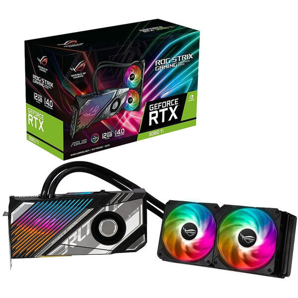 Placa video Asus GeForce RTX 3080 Ti ROG Strix LC 012G Gaming LHR 12GB GDDR6X 384 Bit