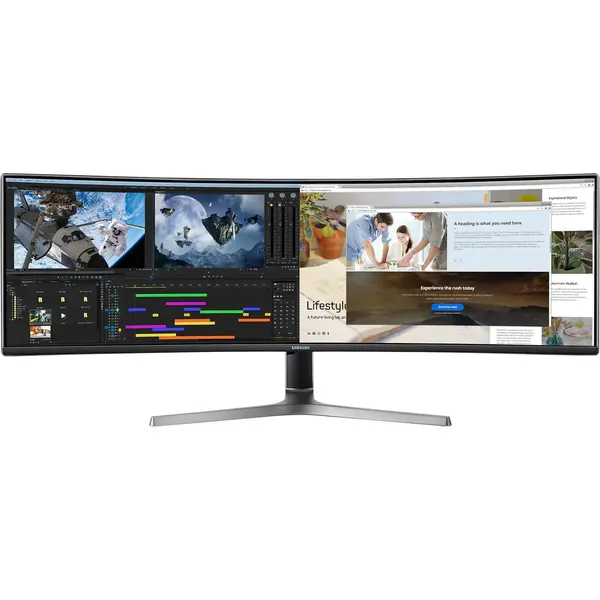 Monitor LED Curbat Samsung Odyssey G9 C49RG94SSR 49 inch DQHD QLED 4ms 120Hz Negru/Gri