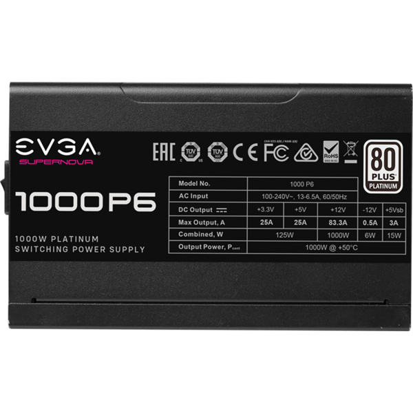 Sursa EVGA SuperNOVA 1000 P6 80+ Platinum 850W