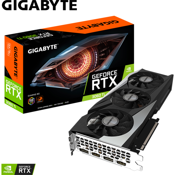 Placa video Gigabyte GeForce RTX 3060 Ti GAMING OC LHR 8GB GDDR6 V 2.0 256 Bit