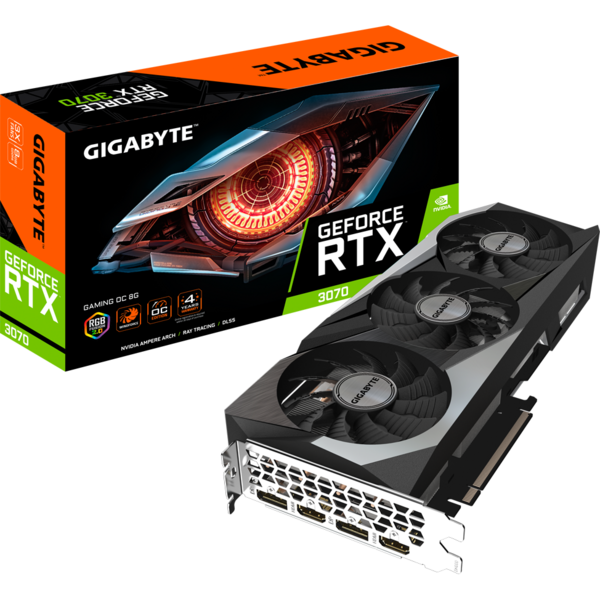 Placa video Gigabyte GeForce RTX 3070 GAMING OC LHR 8GB GDDR6 V 2.0 256 Bit Rev 2.0