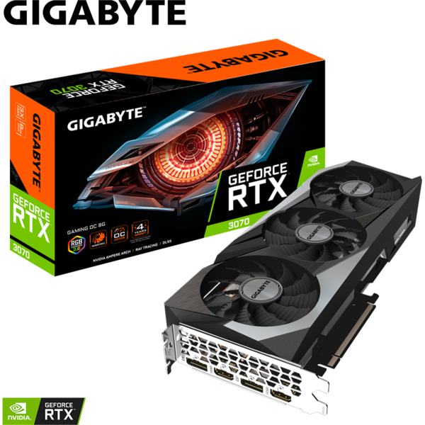 Placa video Gigabyte GeForce RTX 3070 GAMING OC LHR 8GB GDDR6 V 2.0 256 Bit Rev 2.0