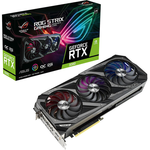 Placa video Asus ROG Strix GeForce RTX 3080 OC Edition 12GB GDDR6X LHR 384 bit