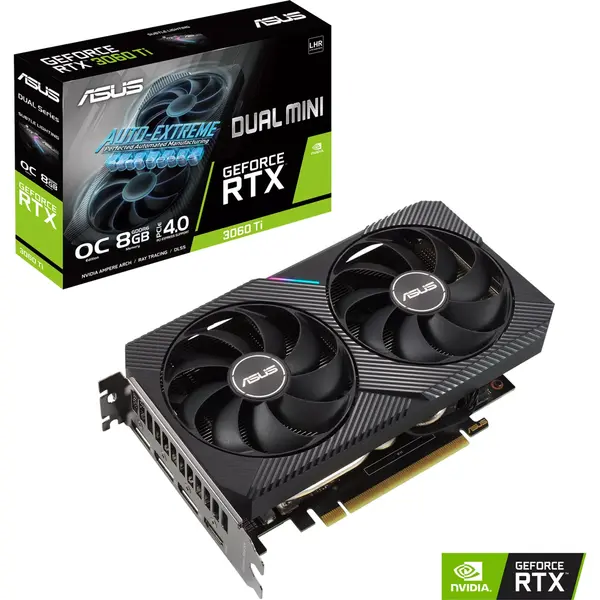 Placa video Asus DUAL GeForce RTX 3060 Ti V2 MINI OC Edition 8GB GDDR6 256 bit