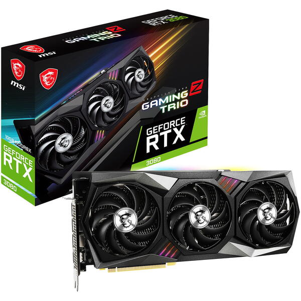 Placa video MSI GeForce RTX 3080 GAMING Z TRIO LHR 10GB GDDR6X 320 bit