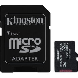 Industrial microSDHC 32GB, Clasa 10 + Adaptor SD