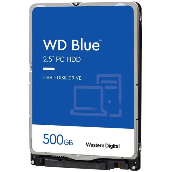 Hard Disk Notebook WD 500GB, 128MB, 7200 RPM, SATA 3