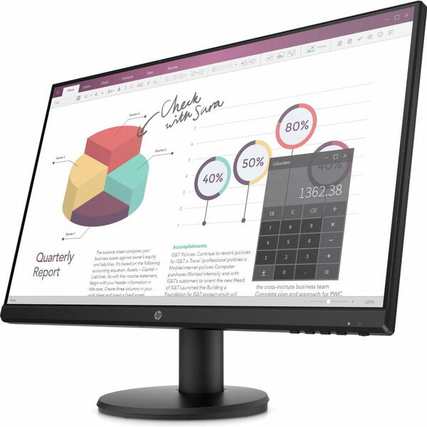 Monitor LED HP P24v G4 23.8 inch FHD IPS 5 ms 60 Hz Negru