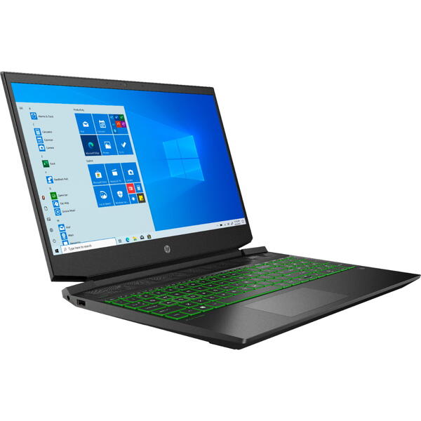 Laptop HP Pavilion Gaming 15-EC2095NQ, 15.6 inch FHD IPS, AMD Ryzen 7 5700U, 8GB DDR4, 512GB SSD, Radeon, Free DOS, Shadow Black