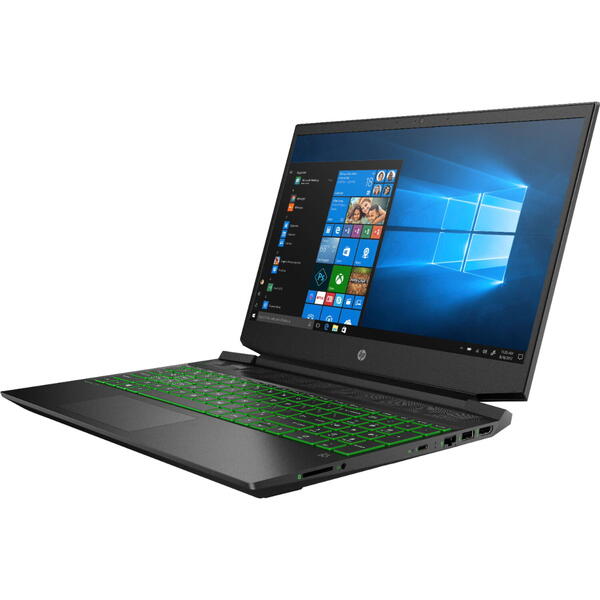 Laptop HP Pavilion Gaming 15-EC2110NQ, 15.6 inch FHD IPS, AMD Ryzen 5 5600H, 8GB DDR4, 512GB SSD, GeForce RTX 3050 4GB, Free DOS, Black