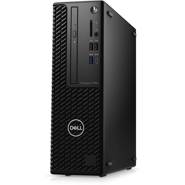 Sistem Brand Dell Precision 3450 SFF, Intel Core i7-10700, 16GB RAM, 512GB SSD, nVidia Quadro P620 2GB, Windows 11 Pro, Negru