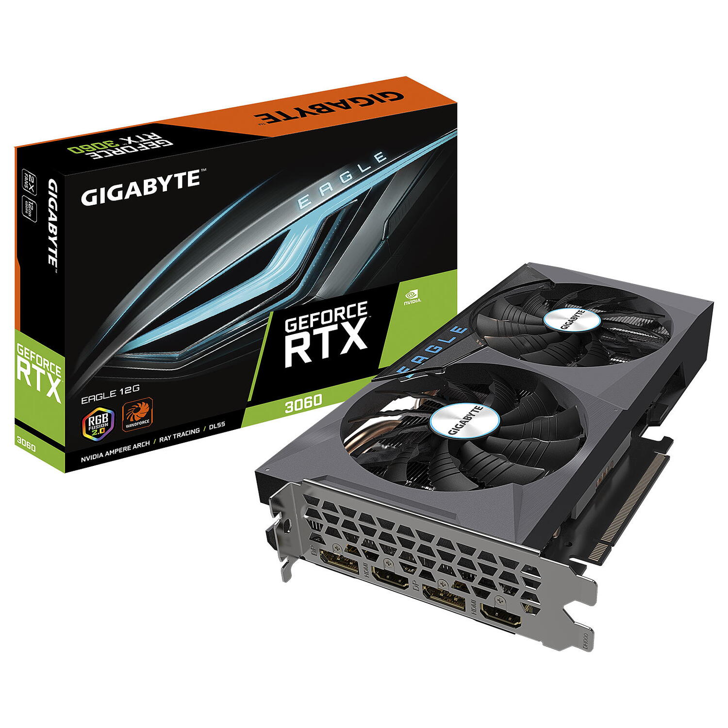 Gigabyte Placa video GeForce RTX 3060 EAGLE LHR 12GB GDDR6 V2 192 bit