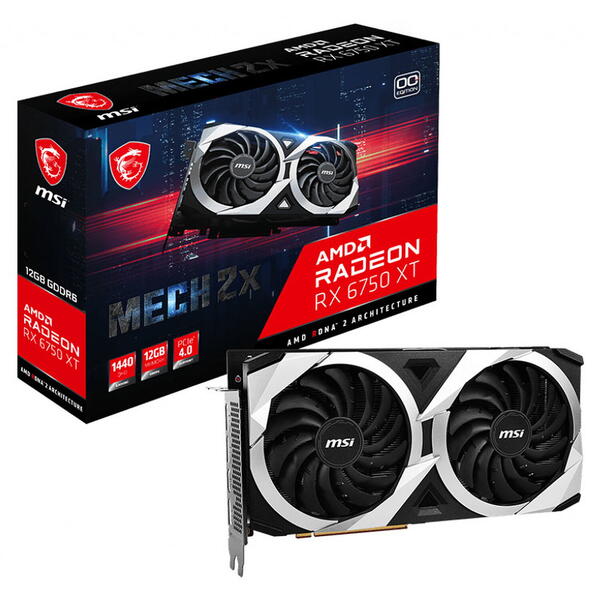 Placa video MSI Radeon RX6750 XT Mech 2x 12GB GDDR6 OC 192 Bit