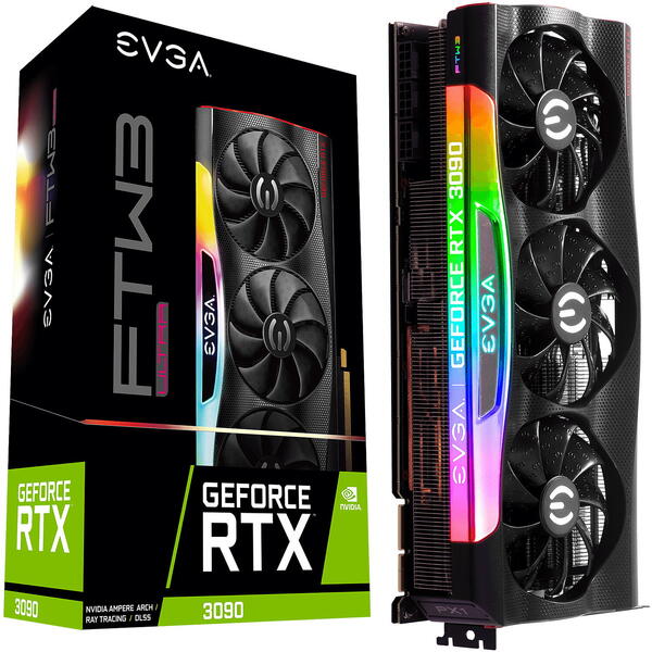 Placa video EVGA GeForce RTX 3090 FTW3 Ultra Gaming LHR 24GB GDDR6X 384 bit