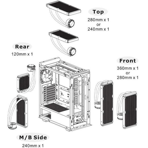 Carcasa Thermaltake Divider 500 TG Air Snow Edition