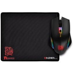 Mouse gaming si mousepad Thermaltake Tt eSPORTS Talon Elite iluminare RGB negru