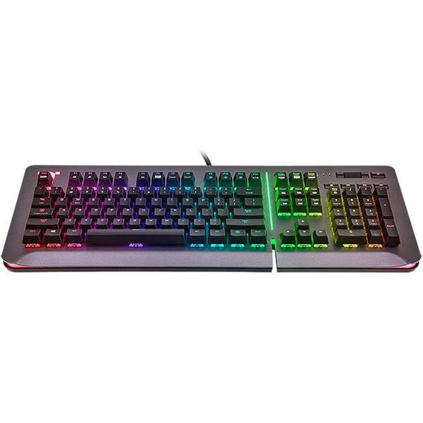 Tastatura gaming Tt eSPORTS by Thermaltake Level 20 RGB titanium Cherry MX Speed Silver Mecanica