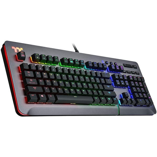 Tastatura gaming Tt eSPORTS by Thermaltake Level 20 RGB titanium Cherry MX Speed Silver Mecanica