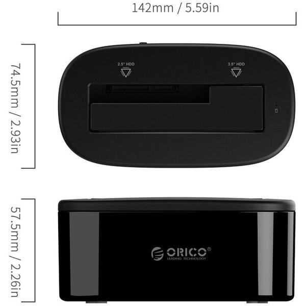 Rack Orico 6218US3 USB 3.0 HDD cu docking station negru