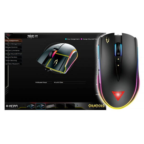 Mouse gaming Gamdias Zeus P2 iluminare RGB