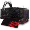 Kit Tastatura si Mouse Gaming Redragon S112 Gaming Essentials 4 in 1 negru iluminare RGB