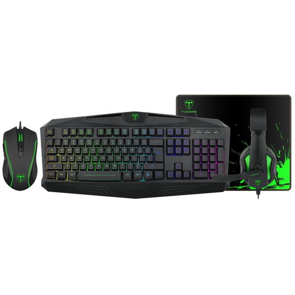 Kit Tastatura si Mouse Gaming T-Dagger Legion 4 in 1