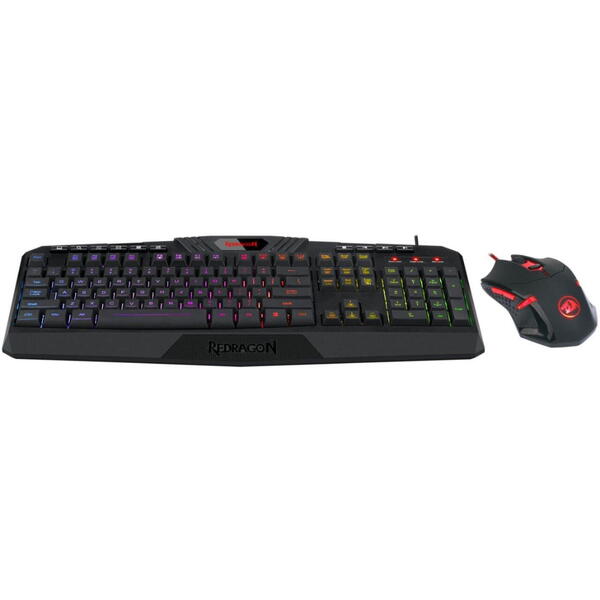 Kit Tastatura si Mouse Gaming Redragon S101 negru