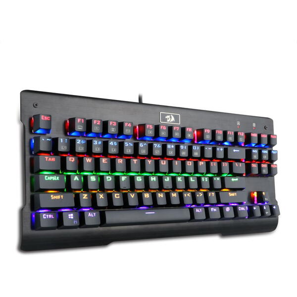 Tastatura gaming Redragon Visnu neagra iluminare rainbow