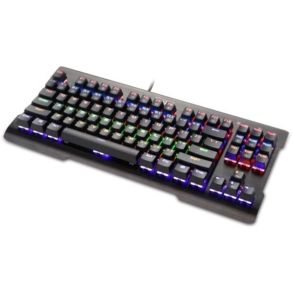 Tastatura gaming Redragon Visnu neagra iluminare rainbow