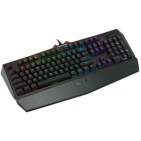 Tastatura gaming Riotoro Ghostwriter Elite Cherry MX Red neagra iluminare RGB
