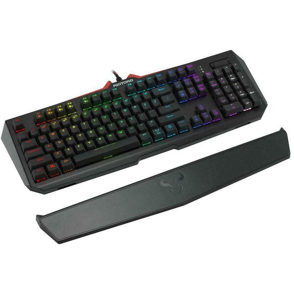 Tastatura gaming Riotoro Ghostwriter Elite Cherry MX Silent Red neagra iluminare RGB