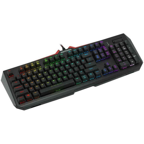 Tastatura gaming Riotoro Ghostwriter Elite Cherry MX Silent Red neagra iluminare RGB