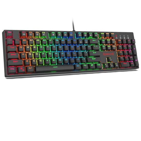 Tastatura gaming Redragon Surara neagra iluminare RGB switch-uri rosii