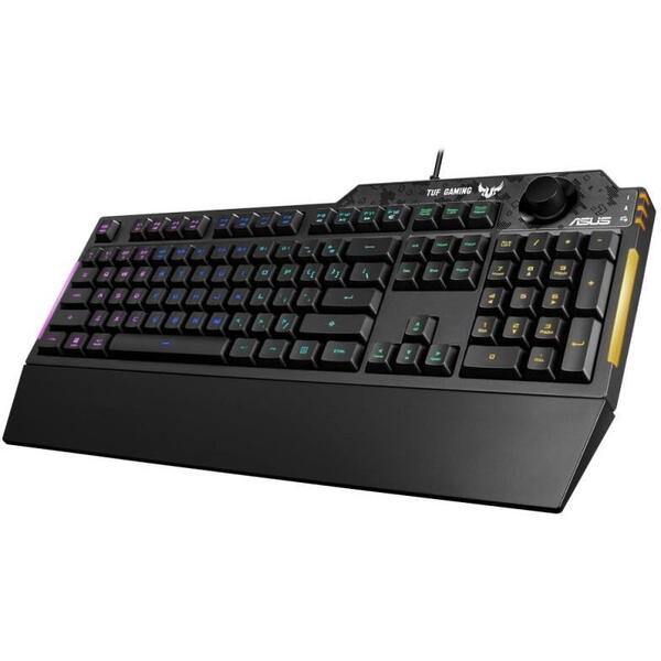 Tastatura gaming Asus TUF Gaming K1 neagra iluminare RGB