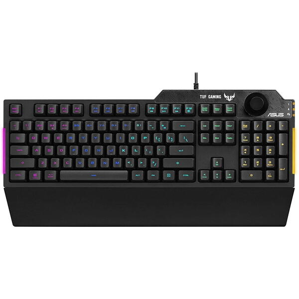 Tastatura gaming Asus TUF Gaming K1 neagra iluminare RGB