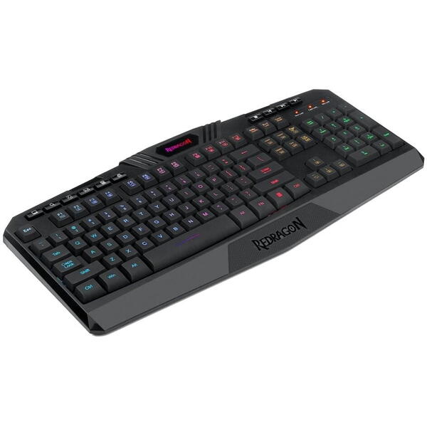Tastatura gaming Redragon Harpe neagra iluminare RGB