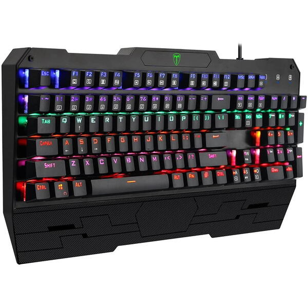 Tastatura gaming T-Dagger Battleship Rainbow neagra