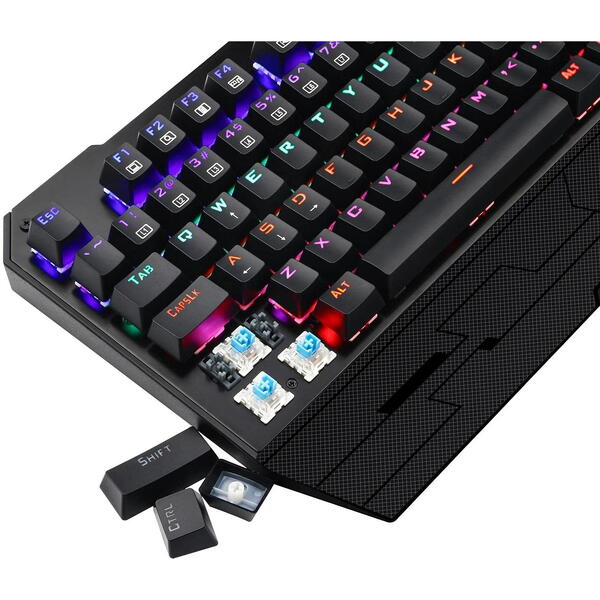 Tastatura gaming T-Dagger Battleship Rainbow neagra