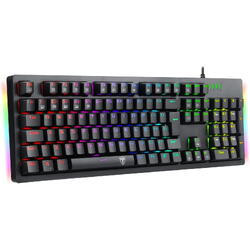 Tastatura gaming T-Dagger Bermuda neagra iluminare Ice-Blue switch-uri albastre